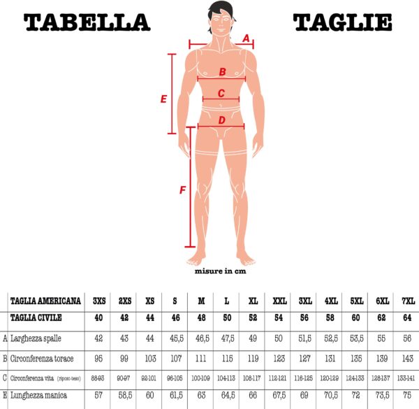 taglie giubbino power